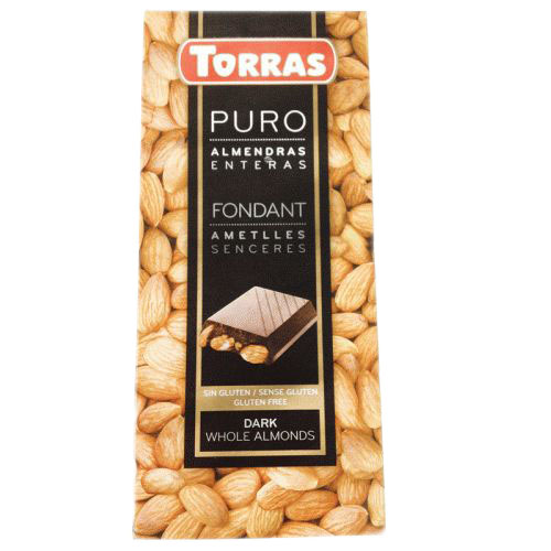 Чорний шоколад з цільним мигдалем Torras 200 г без глютену Чорний шоколад з цільним мигдалем Torras 200 г без глютену